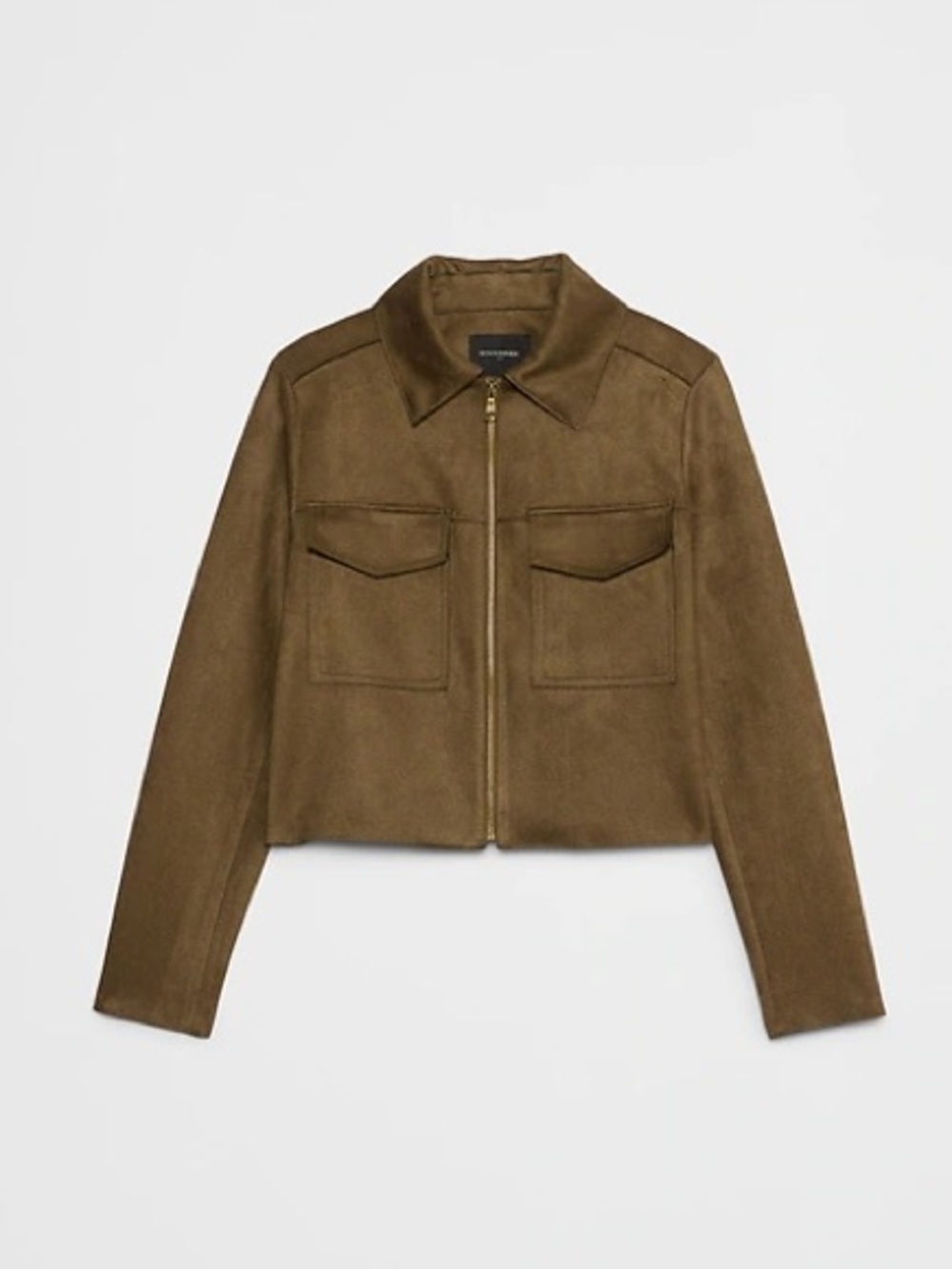 Vegan Suede Cropped Jacket - Banana Republic Factory